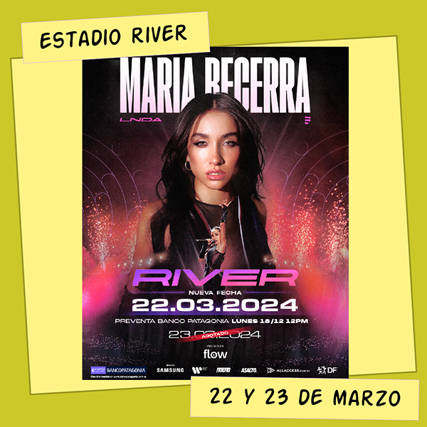 María Becerra Estadio River 22 y 23 de Marzo