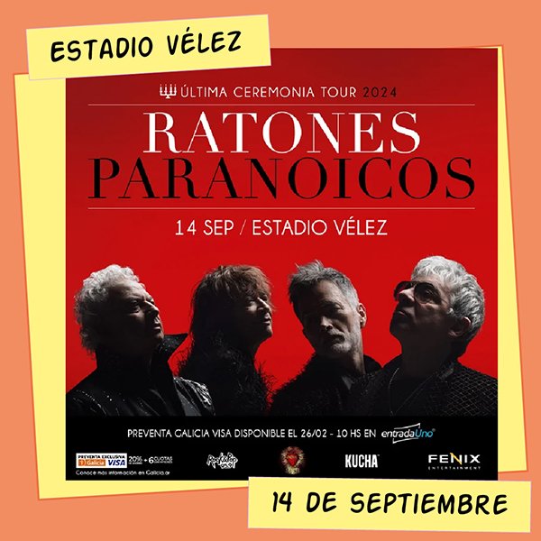 Ratones Paranoicos Estadio Vélez 14 de Septiembre