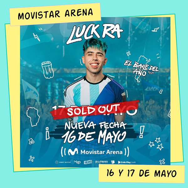 Luck Ra Movistar Arena 16 y 17 de Mayo