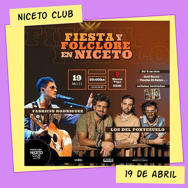 Fiesta y Folklore en Niceto Club Los Del Portezuelo Fabricio Rodríguez 19 de Abril