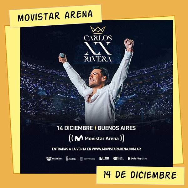 Carlos Rivera Movistar Arena 14 y 15 de Diciembre
