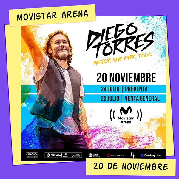 Diego Torres Movistar Arena 20 y 23 de Noviembre