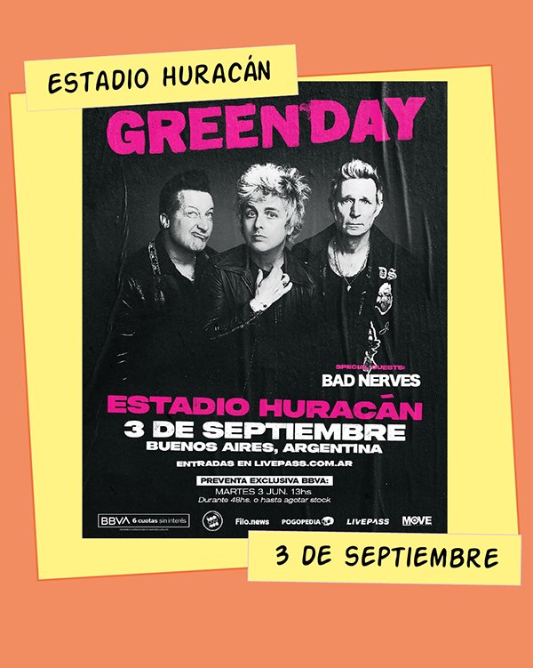 Green Day Estadio Huracán 3 de Septiembre