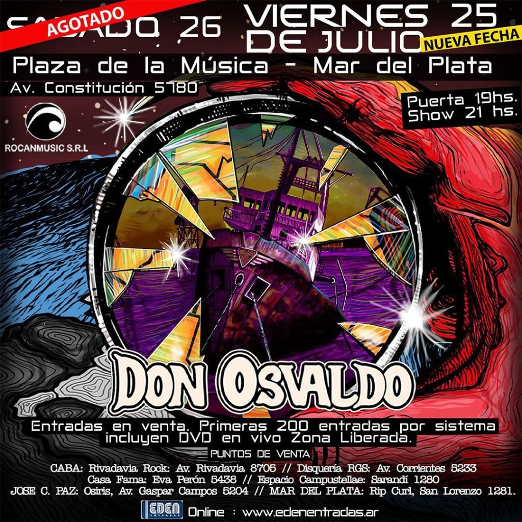 Don Osvaldo en la Plaza de la Música en Mar del Plata 25 y 26 de Julio