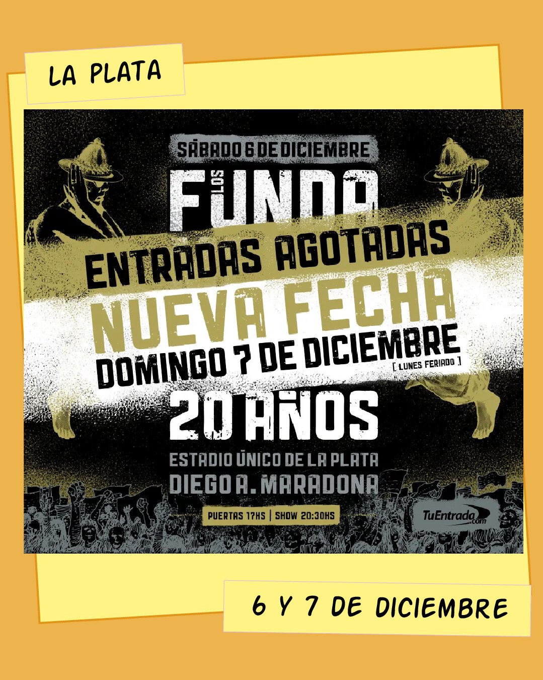 Los Fundamentalistas del Aire Acondicionado Estadio Único Diego Maradon La Plata 6 y 7 de Diciembre