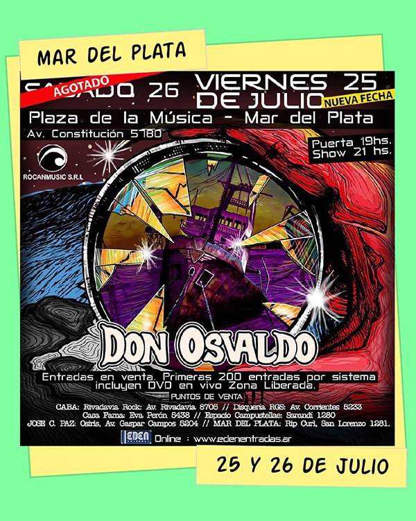 Don Osvaldo Plaza de la Música Mar del Plata 25 y 26 de Julio
