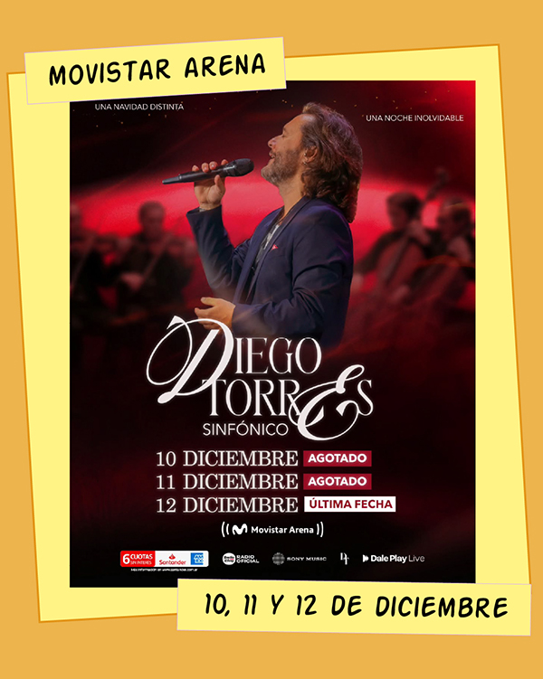 Diego Torres Movistar Arena 10, 11 y 12 de Diciembre