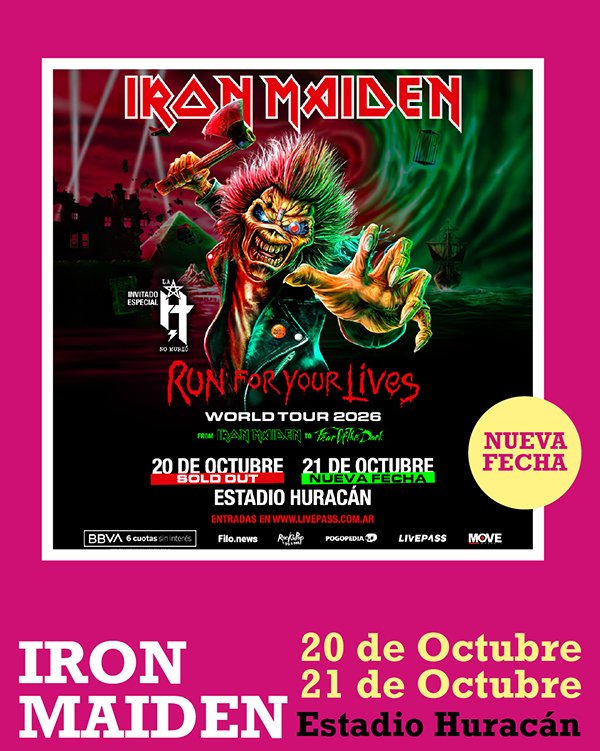 Iron Maiden Estadio Huracán 20 de Octubre